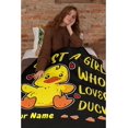 thumbnail image 6 of Girl Loves Ducks Custom Throw Blanket with Your Text Personalized Blankets Best Gifts for Family, Friends 40"x30" Extra Small for Pets, 6 of 6