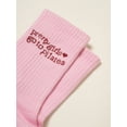 thumbnail image 4 of Shapes Studio Crew Half Calf Grip Socks, Cutest Fruits Pilates Socks, Ruffle socks, Non-Slip, Barre Yoga Fitness (US, Numeric, 5, 10, Regular, Regular, Pink, Effortless Club), 4 of 5