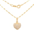 thumbnail image 1 of Cadena Gargantilla Casa del Anillo Corazón Zirconias Oro Solido 10K Amarillo, 1 of 5