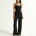 thumbnail image 7 of QATAINLAV Women's Summer Jumpsuit Trendy Spaghetti Strap One Piece Pants Casual Loose Wide Leg Romper Yoga Workout Outfits, Black, M, 7 of 7