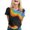 Black, variant on Womens Casual Tops Colorful Print O-Neck Short Sleeve Loose Fit T-Shirt Top
