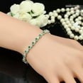 thumbnail image 3 of Charming Silver Plated Green Cubic Zirconia Round Thin Crystal Tennis Bracelet, 3 of 8