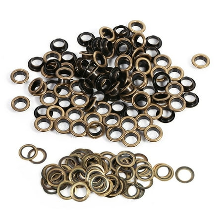 

100Sets Bronze Black Gold Round Eyelet Grommets Leather Craft DIY Decoration 10mm