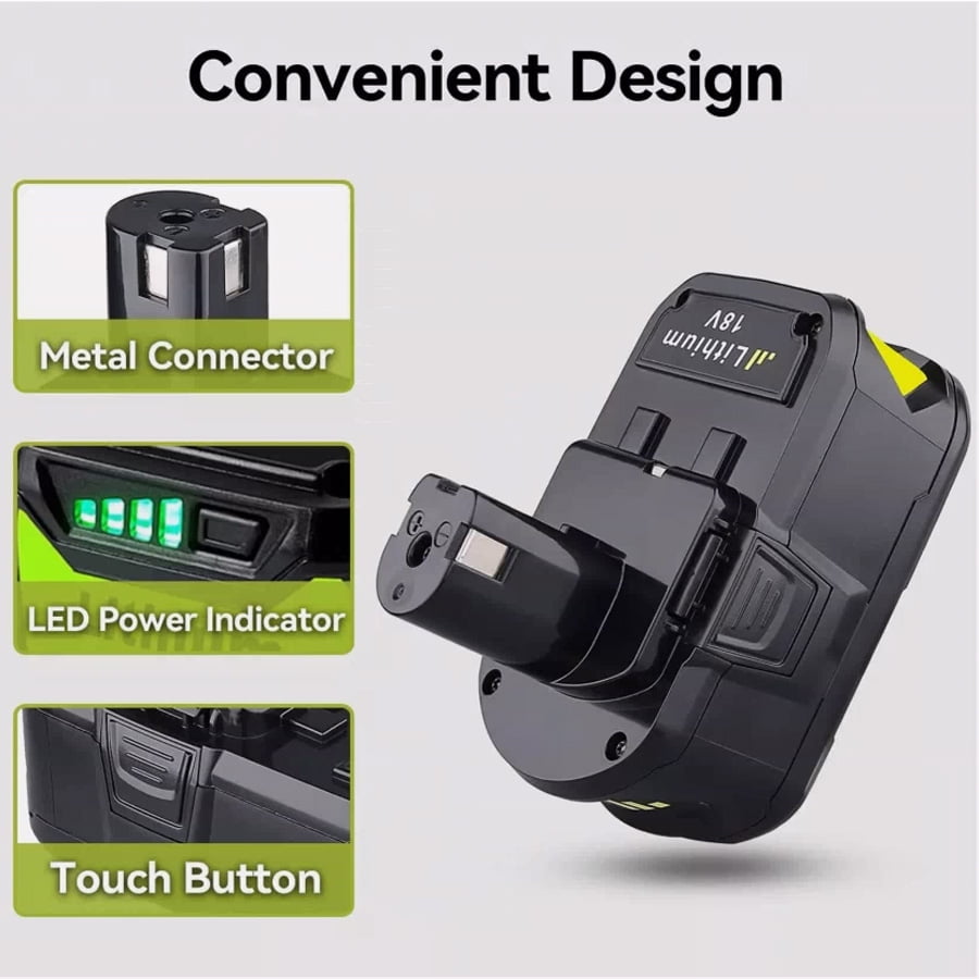 2X 5.0Ah For RYOBI P108 One Plus High Capacity Battery Compatible for Ryobi 18V Tools