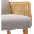 thumbnail image 5 of Duhome Mid Century Accent Chair with Rattan Armrests, Fabric Upholstered Wood Frame Reading Armchair for Living Room Bedroom, Gray, 5 of 7