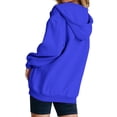 thumbnail image 6 of MSJUHEG Zip Up Sweatshirt Women Long Sleeve Top Comfrt Travel Hoodie Cropped Sweatshirt Oversized Hoodie Zip Up Cardigan Plain Hoodies Oversized Sweatshirt Winter Clothing for Women A3 Blue M, 6 of 9
