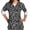 Grey, variant on TIMIFIS Scrubs for Women Halloween Tops Skeleton Pumpkin Tops Blouse Ghost Print Uniforms & Scrubs for Women Nurse Stretchy Workwear Holiday Casual Tees Blouse Scrubs Tops with Pockets-Purple