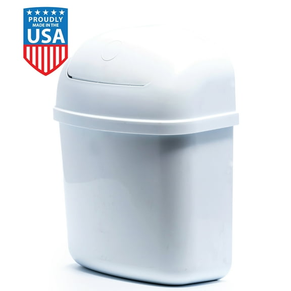 Camco RV Cabinet Mount Trashcan, 5" x 11", (43961), White