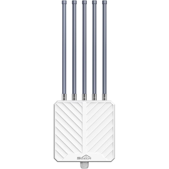 Outdoor WiFi Extender,SQECH AX3000 Dual-Band Wireless Access Point,Long Range Outdoor WiFi Extender with 5x8dBi Antennas/48V PoE Adapter/IP67 Waterproof,Up to 256 Devices for Farm,Yard,Campsite