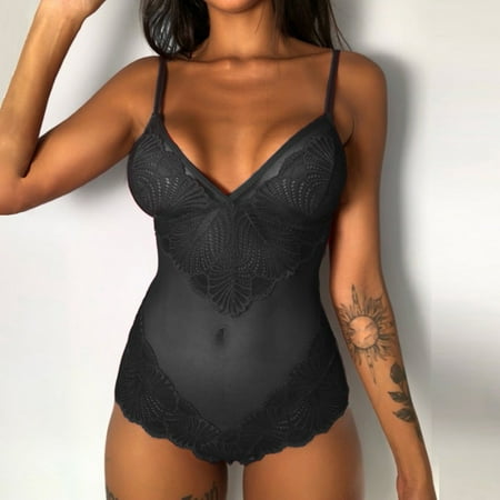 Underwear For Women For Women Women Lace Lingerie Bodysuit V-Neck Lace Babydoll Short Jumpsuit Pajamas
