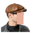 thumbnail image 1 of Bérets Marron pour Hommes, Automne/hiver, Cuir Véritable, Octogonaux, Rétro, Matériau Premium, 1 of 5