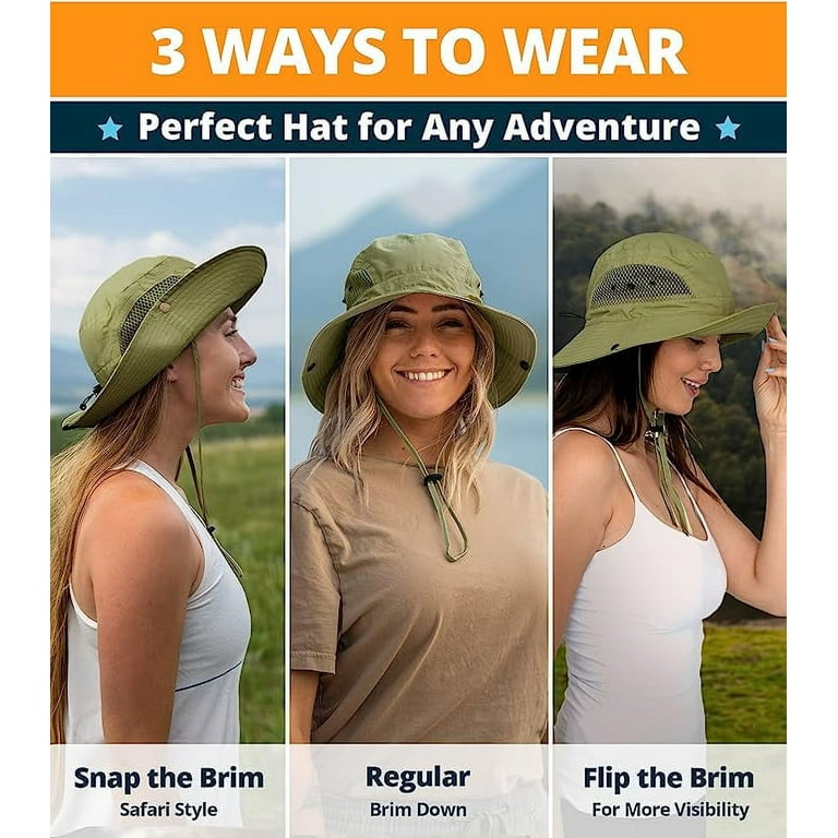 GearTop Fishing Hat and Safari Cap with Sun Protection - Army