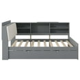 thumbnail image 6 of Euroco Full Size Wood Daybed with Trundle and Storage Shelves, Gray, 6 of 17