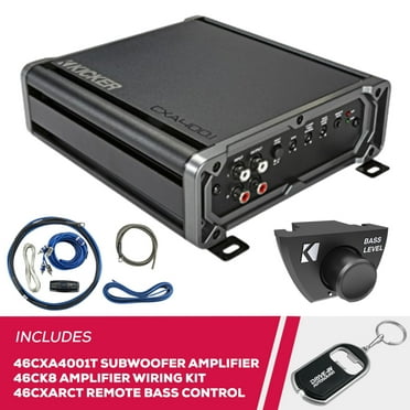 New Kicker 46CXA4001T Mono Sub Amplifier w/ 46CK4 Amp Kit & 46CXARCT Wired Remote