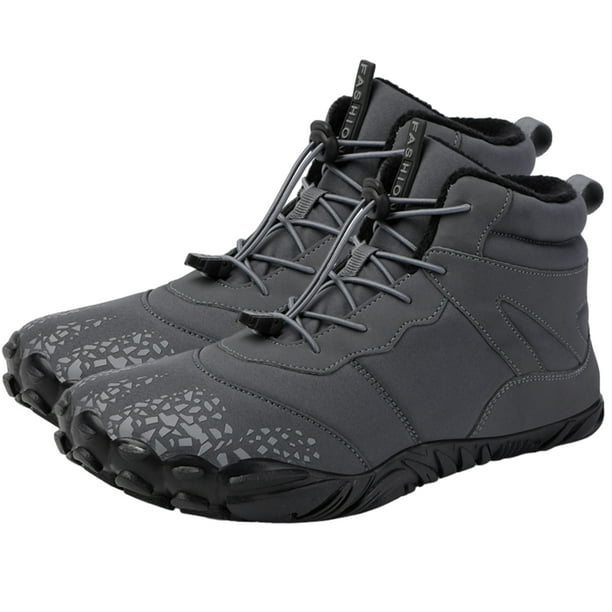 Zapatos Cálidos Algodón Zapatos Senderismo Al Aire Libre Impermeables Felpa A Prueba Viento (40 Gris)