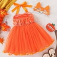 thumbnail image 4 of WhouRiu Dresses for Little Girls Cartoon Halter Tutu Dress with Mask Hairband Child Birthday Party Outfits,3-Piece Orange,Size 5-6 Y, 4 of 8