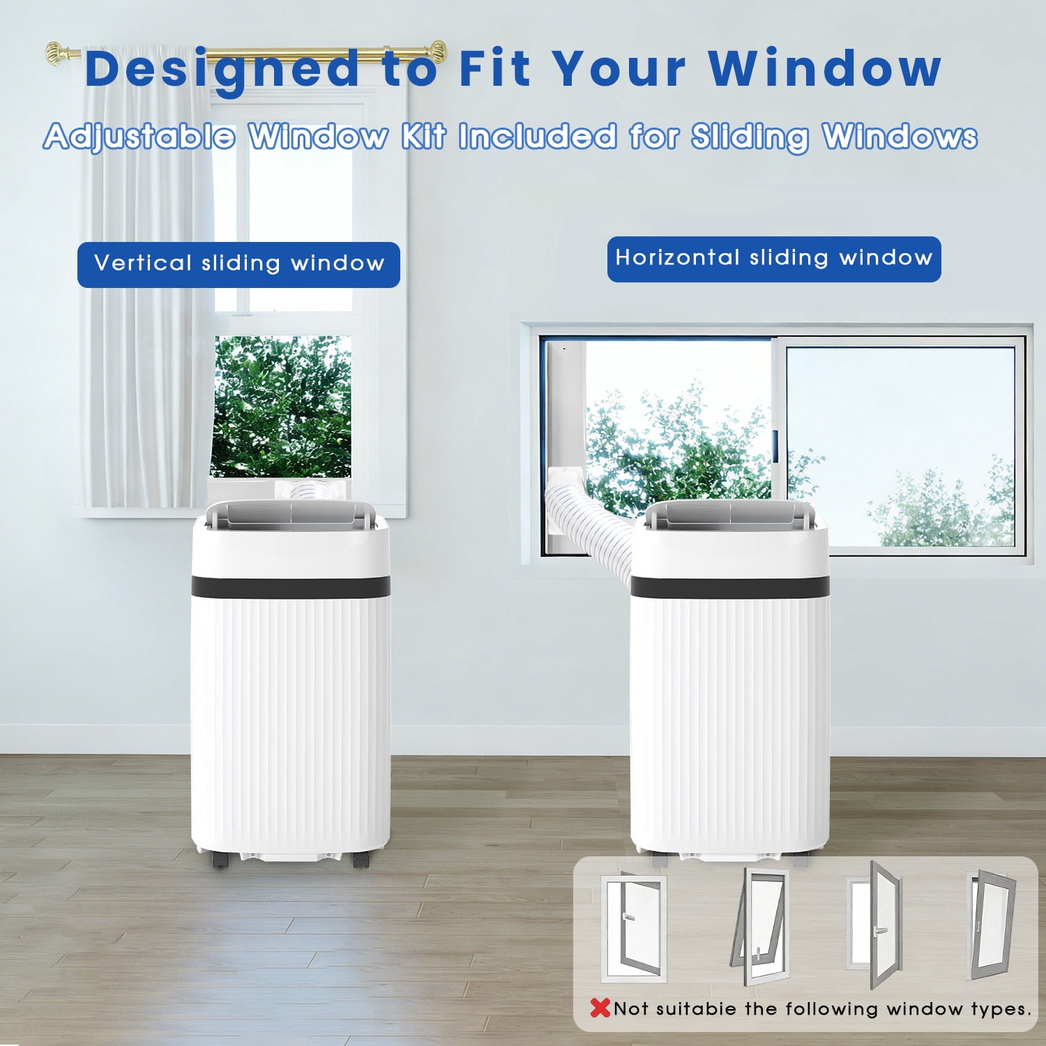 12000 BTU Portable Air Conditioner, Portable AC Unit up to 550 Sq.Ft, 4-in-1 Air Conditioner for Home with Sleep Modes, Remote Control