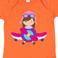 thumbnail image 4 of Inktastic Pilot Girl, Airplane, Plane, Flying, Brown Hair Girls Baby Bodysuit, 4 of 5