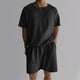 thumbnail image 2 of Conjunto de Pantalones Cortos Deportivos para Hombres, Cuello Redondo de Manga Corta de Moda para el Desgaste Casual Y de Playa, Traje de Poliéster Suave, 2 of 9