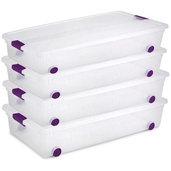 Sterilite 1.5 Gallon Plastic Storage Boxes, Clear, 24 Count