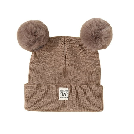 

Baby Beanie Hat Winter Double Pom Toddler Knit Hat Infant Skull Cap