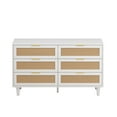 thumbnail image 4 of Dasun 51.18" 6-Drawers Rattan Dresser, Storage Cabinet Rattan Drawer for Bedroom, Living Room, White, 4 of 7