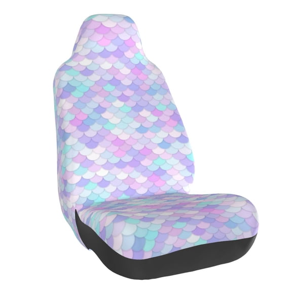Naloa Rainbow Scales Car Seat Covers Universal Front Seat Coves for Car Accessories ,Padded Car Covers for Automotive, SUV, Truck, and Van