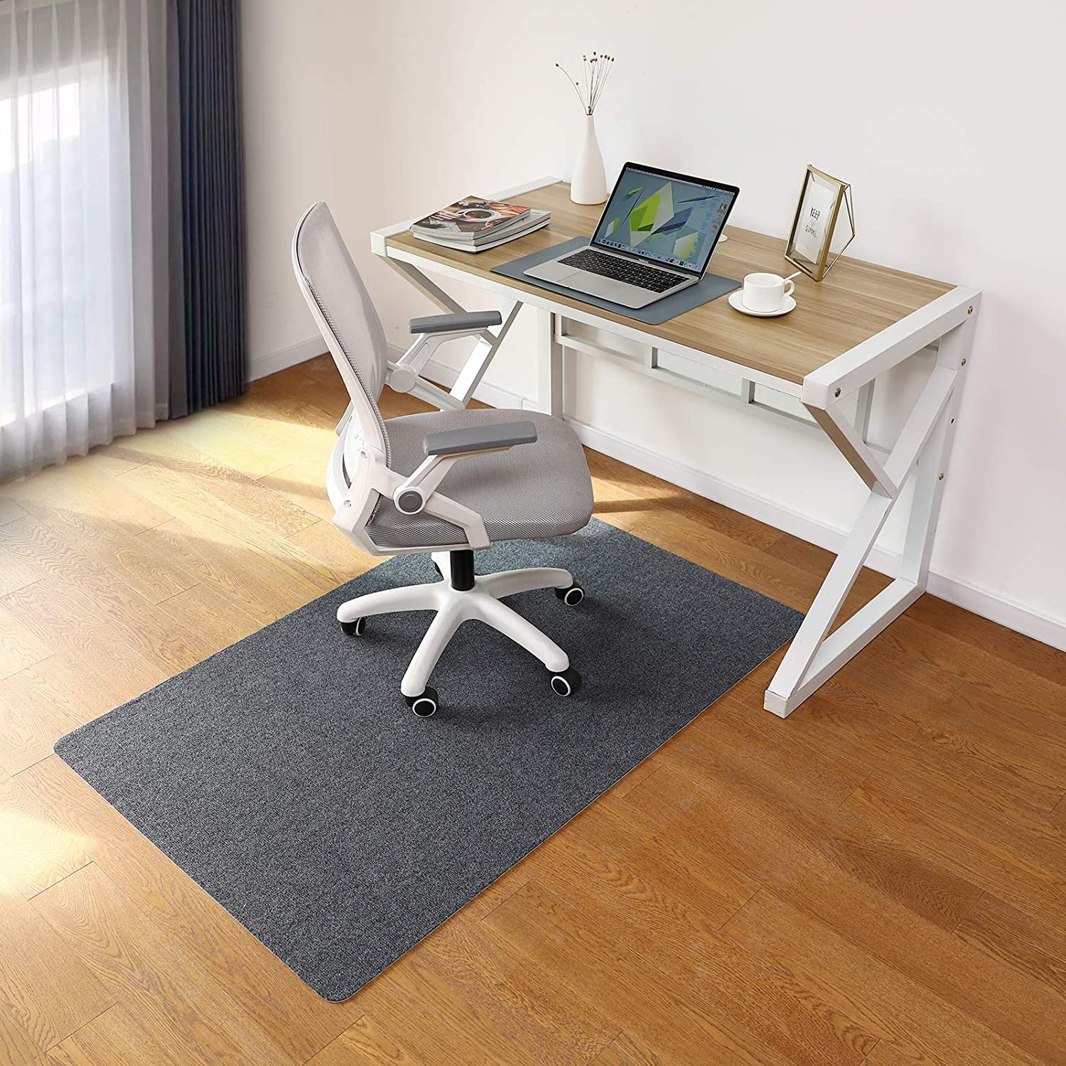 Dark Blue Door Mat for Entryway 55x35 Opaque Hard-Floor Desk Mat for Home 0.16 Thick Multi-Purpose Low Pile Chair Mat for Hardwood Floor Office Chair Mat 