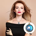 thumbnail image 1 of Collar para mujer, joyería para mujer, collar con colgante del sistema solar, collar de clavícula con cúpula de cristal de doble cara de galaxia., 1 of 4