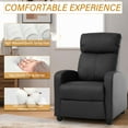thumbnail image 6 of CL.HPAHKL Adjustable Reclining Chair, Small Recliner Sofa Chair with Thick Seat Cushion PU Leather Winback Single Sofa with Lumbar Support Push Back Recliner Chair for Bedroom, Home Theater, Black, 6 of 7