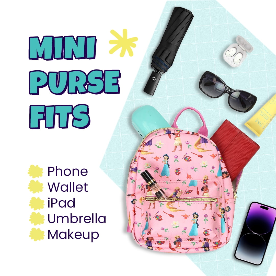 Disney Princess with Flowers Mini PU Leather Backpack Purse DPCM86YT