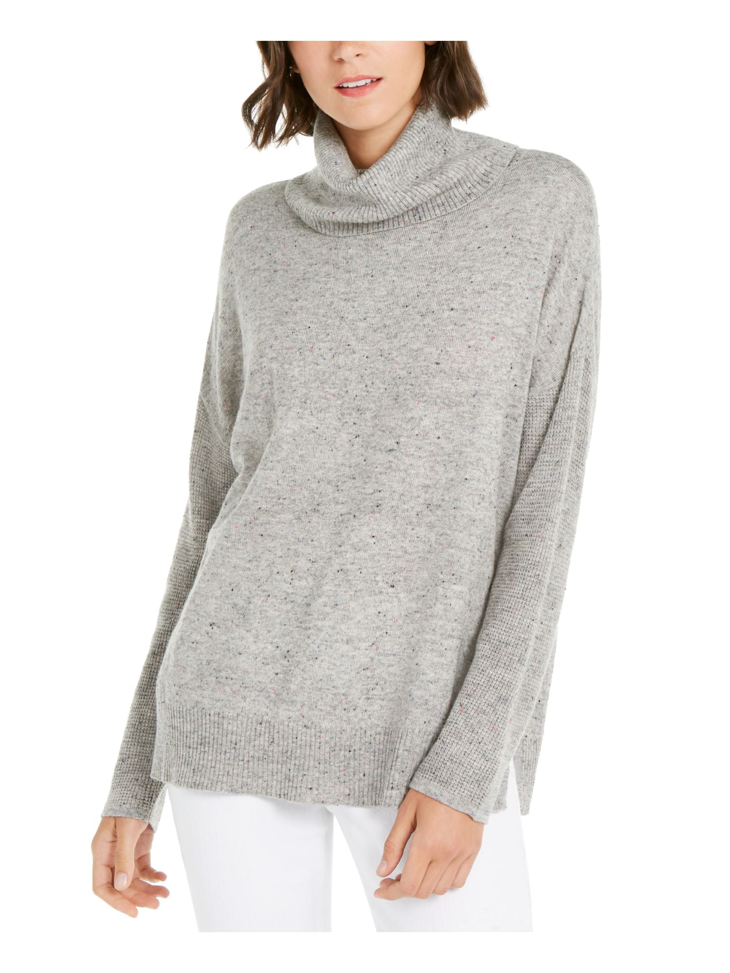Please Long Sweater light grey flecked business style Fashion Sweaters Long Sweaters 