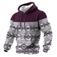thumbnail image 3 of Sweat à Capuche pour Hommes avec Poches pour Style Occidental Aztèque Décontracté Manches Longues Coupe Décontractée, 3 of 3