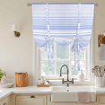 thumbnail image 2 of Tie Up Curtains for Windows Blue Stripes Valance Adjustable Balloon Curtain Classic Striped Lines Tie Up Shades for Kitchen Living Room Bedroom Privacy Curtain Drape 34x45 Inch, 2 of 9