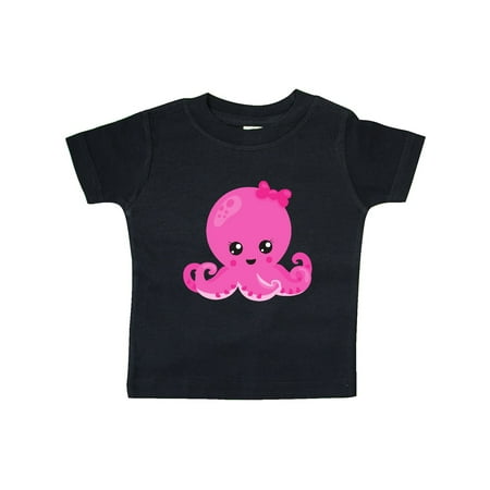 

Inktastic Pink Octopus Octopus With Pink Ribbon Hearts Gift Baby Girl T-Shirt