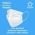 thumbnail image 5 of 125-Pack Litepak Disposable Face Mask Premium Comfort Earloops with Dispenser Box (White), 5 of 7