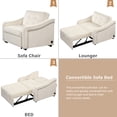 thumbnail image 6 of 50.6" Convertible Sleeper Bed, Adjustable Sofa Couch with Dual USB Ports for Living Room Space,Cream White, 6 of 9