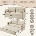 thumbnail image 2 of YODOLLA 72" 3 in 1 Convertible Sofa Bed with Pull Out Coach Bed, Loveseat Futon Sofa with Pillows & Pockets for Bedroom, Living Room, Apartment- Beige, 2 of 10