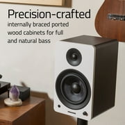 Fluance Ai61 Powered 2-Way 2.0 Stereo Bookshelf Speakers with 6.5 Drivers, 120W Amplifier for Turntable, TV, PC and Bluetooth 5 Wireless Music Streaming - RCA, Optical, USB & Sub Out (Black Ash)