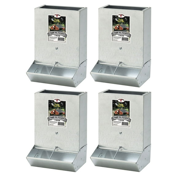 Little Giant Mountable 2 Hole Baby Piglet Trough Feeder, 7 Pound (4 Pack)