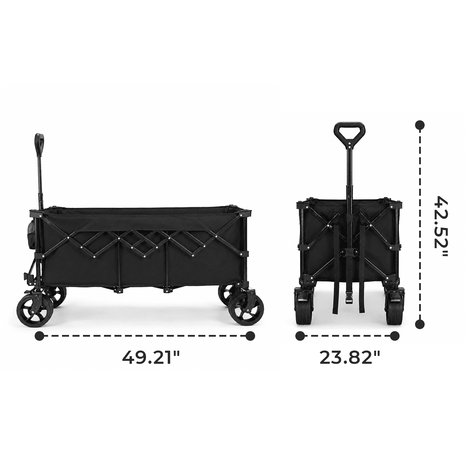 Alvantor 300L Folding Wagon Cart with 440lb Capacity, Heavy Duty Utility Wagons with All-Terrain Wheels, Foldable Grocery Carts for Gardening, Shopping, Beach, Camping