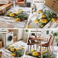 thumbnail image 5 of Spring Floral Area Rugs 3'x5', Washable Small Throw Rugs for Living Room Bedroom, Yellow Roses Flowers Leaves Farmhouse Wooden Indoor Outdoor Rug Non-Slip Low Pile Carpet Runner Reversible Floor Mats, 5 of 8