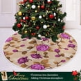 thumbnail image 6 of FMSHPON Art Flower Xmas Christmas Tree Skirt Stand Mat for Holiday Party Decoration Indoor Outdoor 36 inches, 6 of 6