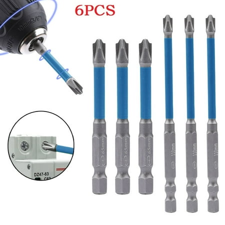 

6PC 65/110mm Magnetic Special Slotted Cross Screwdriver Bit for Electrician FPH2