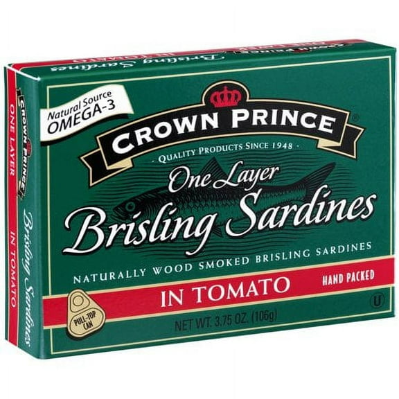 Crown Prince 1-Layer Brisling Sardines in Tomato (Pack of 3)