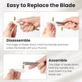 thumbnail image 6 of Dermaplaning Tool for Face Exfoliation, with 20 Replaceable Blades, Facial Shaver/Eyebrow Razor, Peach Fuzz Removal Eyebrow Shaper for Women, Easy to Use Dermaplaner Help Exfoliate and Smooth Skin, 6 of 7
