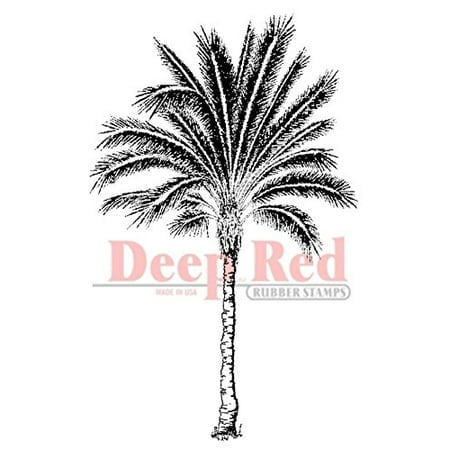 Deep Red Stamps Palm Tree Rubber Stamp
