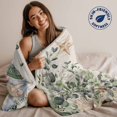 thumbnail image 5 of Flannel Fleece Throw Blanket Ocean Gnome Starfish Shell Lightweight Soft Plush Blankets,Green Eucalyptus Leaf Retro Linen Cozy Warm Throw Blanket for Couch Sofa Bed Car Office All Season Use 40x60in, 5 of 9