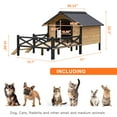 thumbnail image 3 of Pefilos 66" Large Dog House for Outdoor, Wooden Dog Kennel with Porch for Indoor Pet Living, Beige, 3 of 12