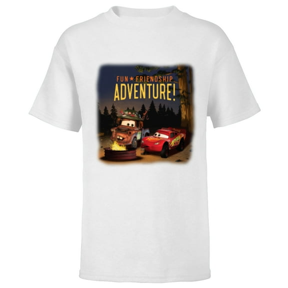Disney and Pixar’s Cars Fun Friendship Adventure - Short Sleeve T-Shirt for Kids - Customized-White